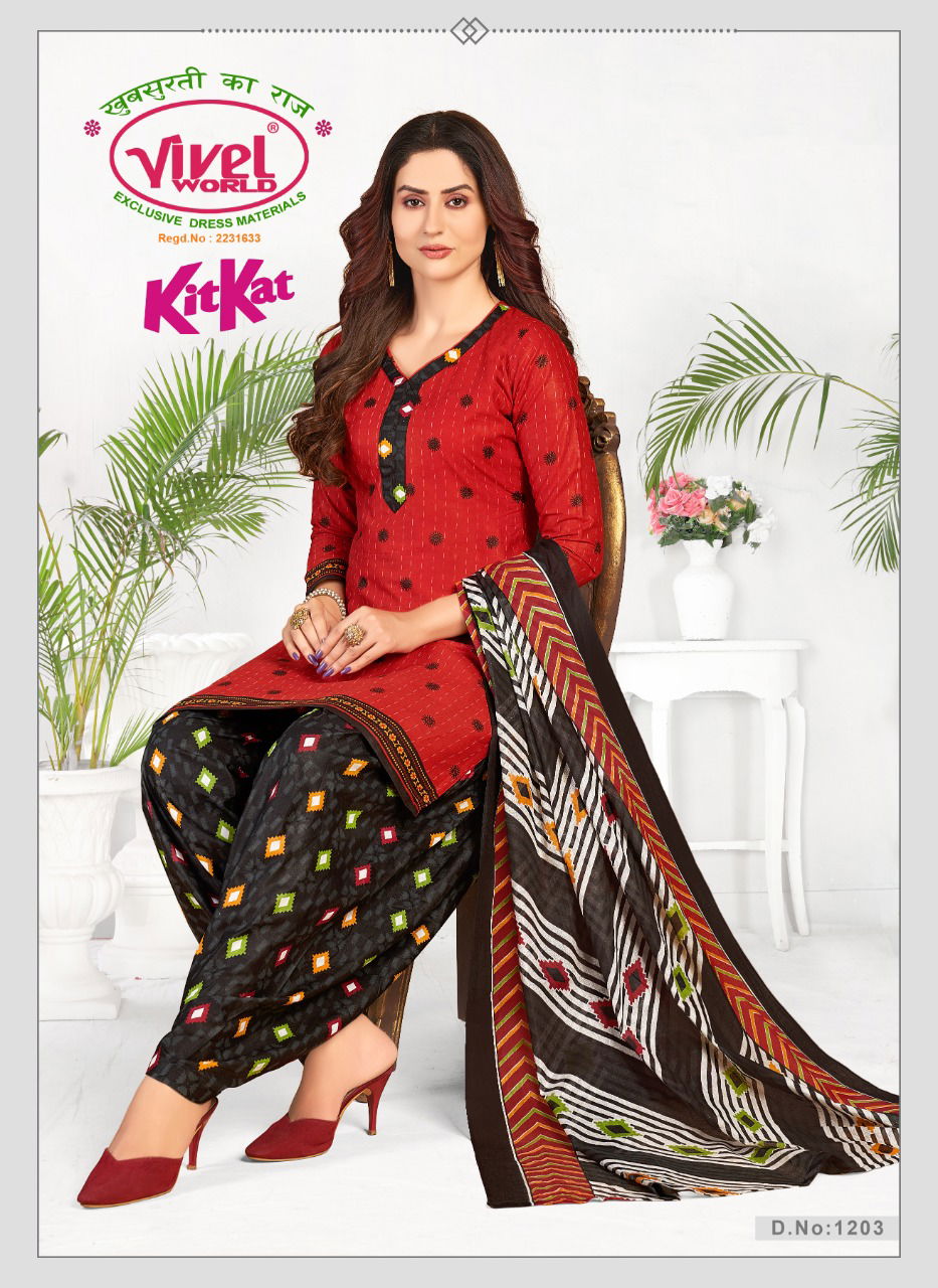 Vivel Kitkat Casual Daily Wear Cotton Printed Dress Material Collection
